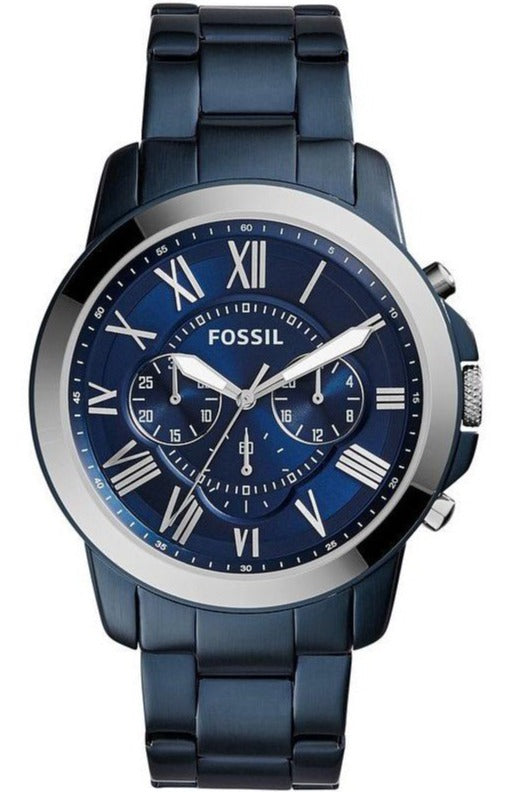  Shop Authentic Fossil Grant Chronograph Blue Dial Blue Steel Strap Watch for Men - FS5230 - Luxxuri