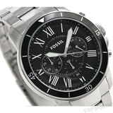  Shop Authentic Fossil Grant Sport Chronograph Black Dial Silver Steel Strap Watch for Men - FS5236 - Luxxuri