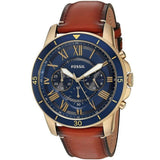  Shop Authentic Fossil Grant Sport Chronograph Blue Dial Brown Leather Strap Watch for Men - FS5268 - Luxxuri