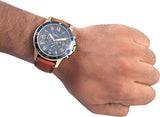  Shop Authentic Fossil Grant Sport Chronograph Blue Dial Brown Leather Strap Watch for Men - FS5268 - Luxxuri