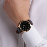  Shop Authentic Fossil The Minimalist Black Dial Black Leather Strap Watch for Men - FS5376 - Luxxuri