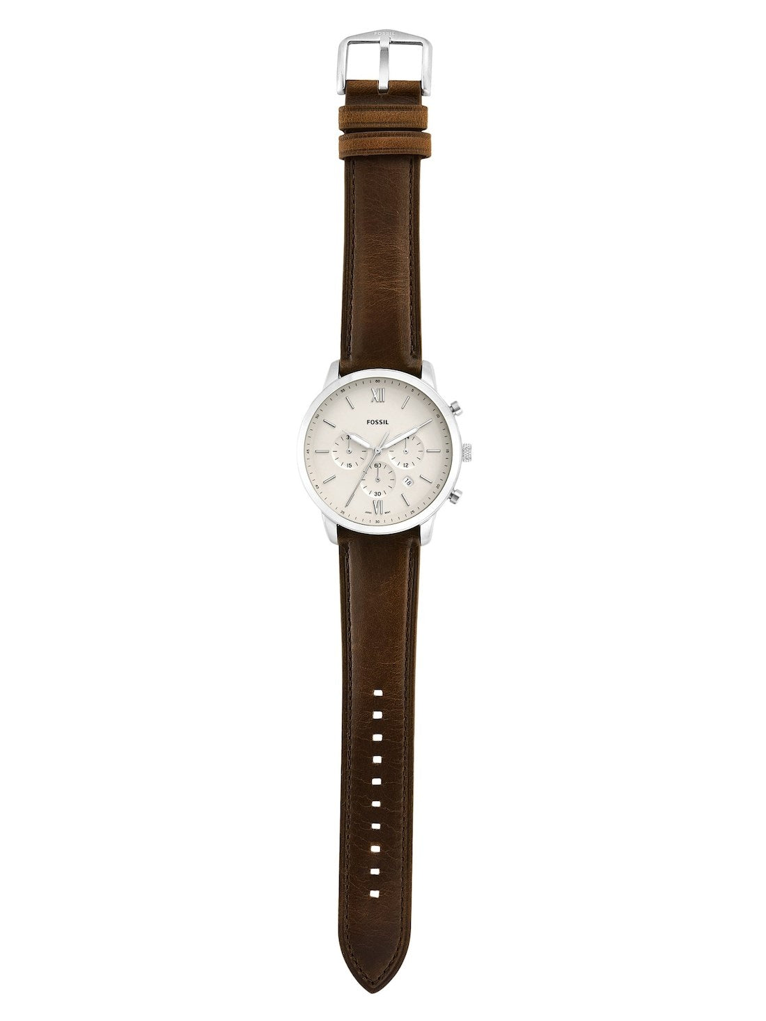  Shop Authentic Fossil Neutra Chronograph White Dial Brown Leather Strap Watch for Men - FS5380 - Luxxuri