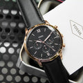  Shop Authentic Fossil Neutra Chronograph Black Dial Black Leather Strap Watch for Men - FS5381 - Luxxuri