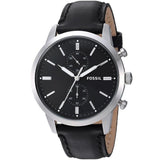  Shop Authentic Fossil Townsman Multifunction Black Dial Black Leather Strap Watch for Men - FS5396 - Luxxuri