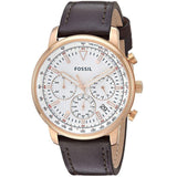  Shop Authentic Fossil Goodwin Chronograph White Dial Brown Leather Strap Watch for Men - FS5415 - Luxxuri