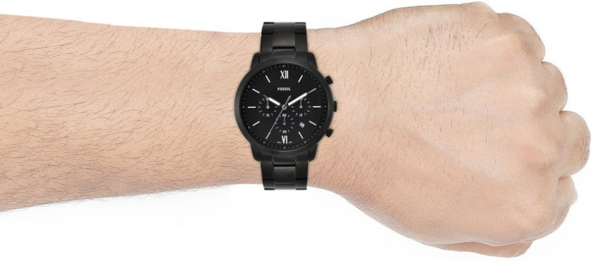  Shop Authentic Fossil Neutra Chronograph Black Dial Black Steel Strap Watch for Men - FS5474 - Luxxuri