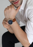  Shop Authentic Fossil The Minimalist 3H Blue Dial Brown Leather Strap Watch for Men - FS5499 - Luxxuri
