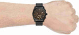  Shop Authentic Fossil Machine Chronograph Black Dial Black Leather Strap Watch for Men - FS5586 - Luxxuri
