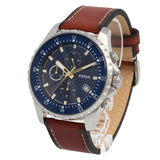  Shop Authentic Fossil Dillinger Luggage Chronograph Blue Dial Brown Leather Strap Watch for Men - FS5675 - Luxxuri