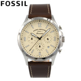  Shop Authentic Fossil Forrester Chronograph White Dial Brown Leather Strap Watch for Men - FS5696 - Luxxuri