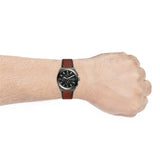  Shop Authentic Fossil Everett Chronograph Grey Dial Brown Leather Strap Watch for Men - FS5799 - Luxxuri