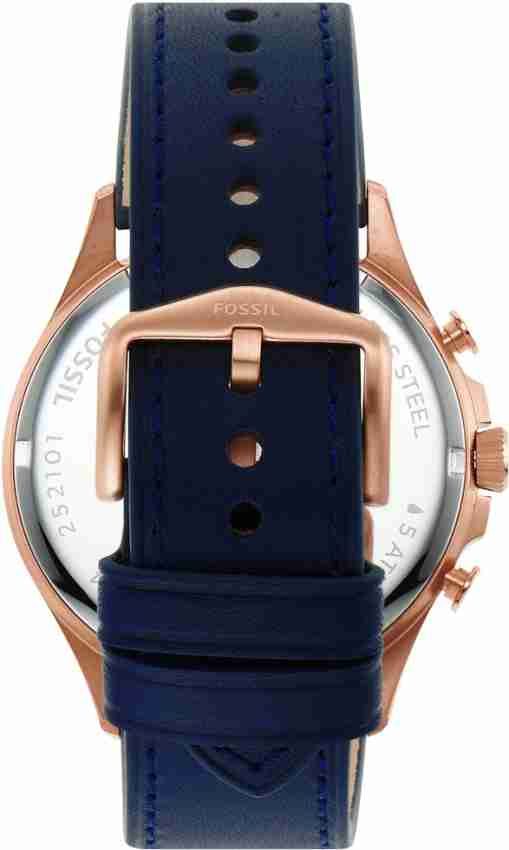  Shop Authentic Fossil Forrester Chronograph Blue Dial Blue Leather Strap Watch for Men - FS5814 - Luxxuri