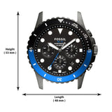  Shop Authentic Fossil FB-01 Chronograph Black Dial Grey Steel Strap Watch for Men - FS5835 - Luxxuri