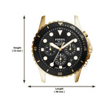  Shop Authentic Fossil FB-01 Chronograph Black Dial Gold Steel Strap Watch for Men - FS5836 - Luxxuri
