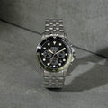 Fossil FB-01 Chronograph Black Dial Silver Steel Strap Watch for Men - FS5864