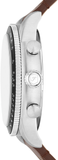  Shop Authentic Fossil Sport Tourer Chronograph White Dial Brown Leather Strap Watch for Men - FS6042 - Luxxuri