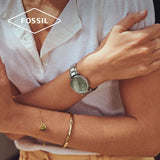  Shop Authentic Fossil Jacqueline Analog Moonphase Mother of Pearl White Dial Two Tone Steel Strap Watch for Women - ES5166 - Luxxuri