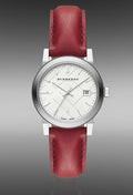  Shop Authentic Burberry The City Silver Dial Red Leather Strap Watch for Women - BU9129 - Luxxuri