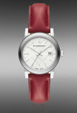  Shop Authentic Burberry The City Silver Dial Red Leather Strap Watch for Women - BU9129 - Luxxuri