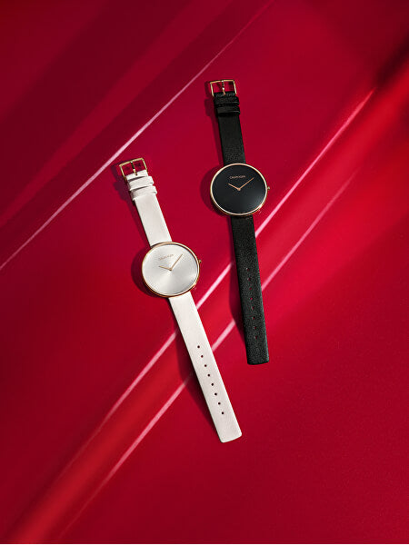  Shop Authentic Calvin Klein Full Moon Black Dial Black Leather Strap Watch for Women - K8Y231C1 - Luxxuri