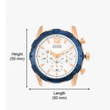  Shop Authentic Guess Caliber Chronograph White Dial Blue Silicone Strap Watch for Men - W0864G5 - Luxxuri