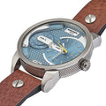  Shop Authentic Diesel Mini Daddy LIght Blue Dial Brown Leather Strap Watch For Men - DZ7321 - Luxxuri