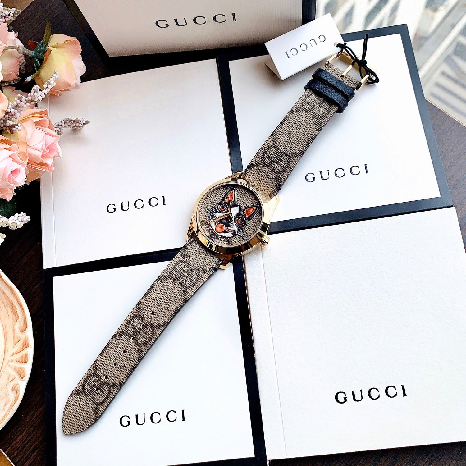  Shop Authentic Gucci G-Timeless Brown Dial Brown Leather Strap Unisex Watch - YA1264057 - Luxxuri