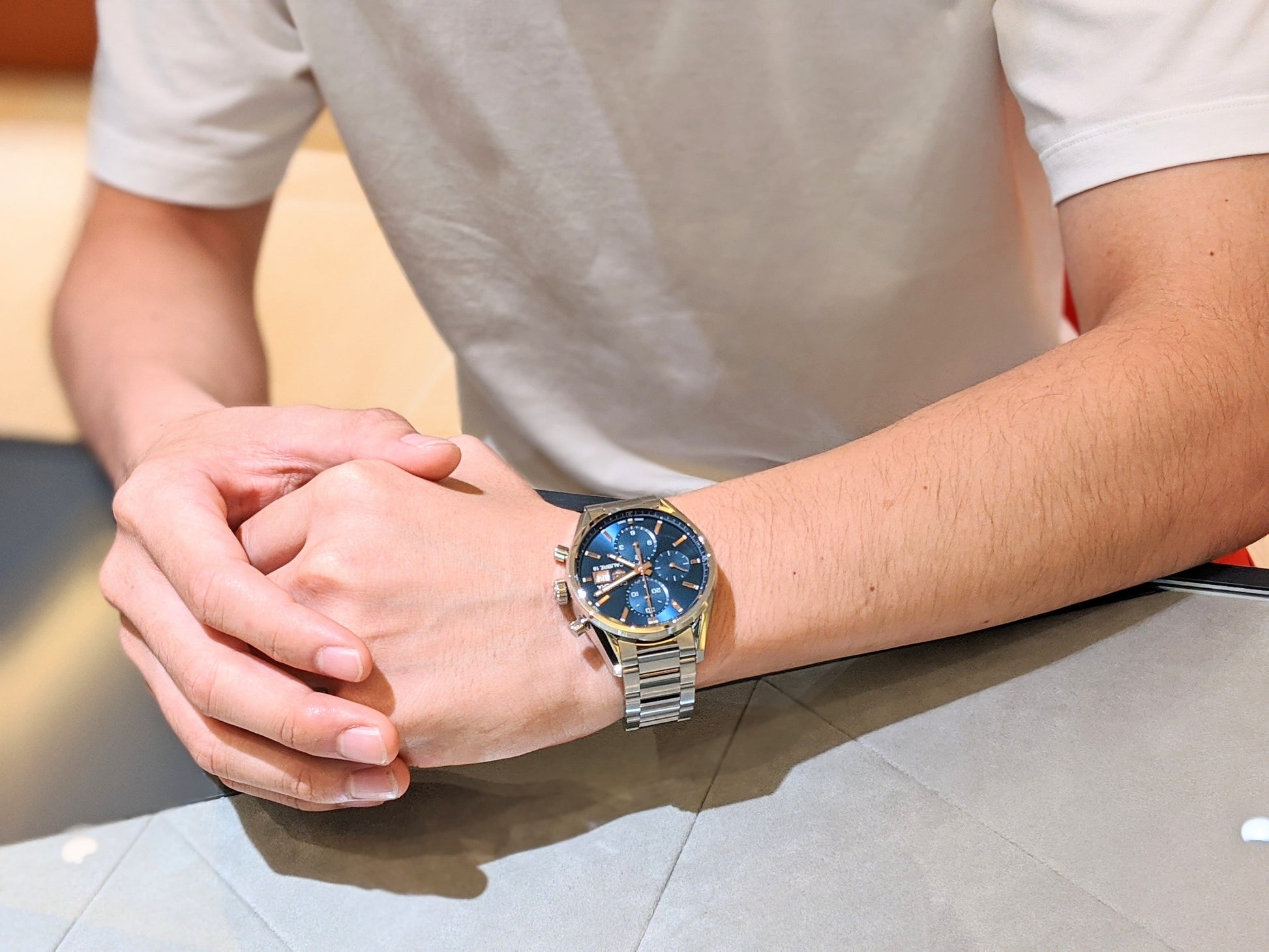  Shop Authentic Tag Heuer Carrera Automatic Chronograph Blue Dial Silver Steel Strap Watch for Men - CBK2115.BA0715 - Luxxuri