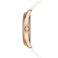 Guess G Twist White & Gold Dial White Silicone Strap Watch For Women - W0911L5