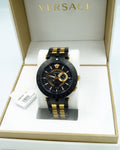  Shop Authentic Versace V-Race Analog Quartz Black Dial Two Tone Steel Strap Watch For Men - VEBV00619 - Luxxuri