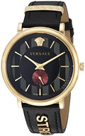  Shop Authentic Versace V-Circle Manifesto Edition Black Dial Black Leather Strap Watch for Men - VBQ050017 - Luxxuri