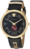  Shop Authentic Versace V-Circle Manifesto Edition Black Dial Black Leather Strap Watch for Men - VBQ050017 - Luxxuri