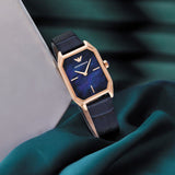  Shop Authentic Emporio Armani Gioia Quartz Mother of Pearl Blue Dial Blue Leather Strap Watch For Women - AR11426 - Luxxuri