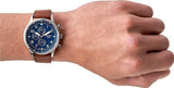  Shop Authentic Fossil Retro Pilot Chronograph Blue Dial Brown Leather Strap Watch for Men - FS5832 - Luxxuri