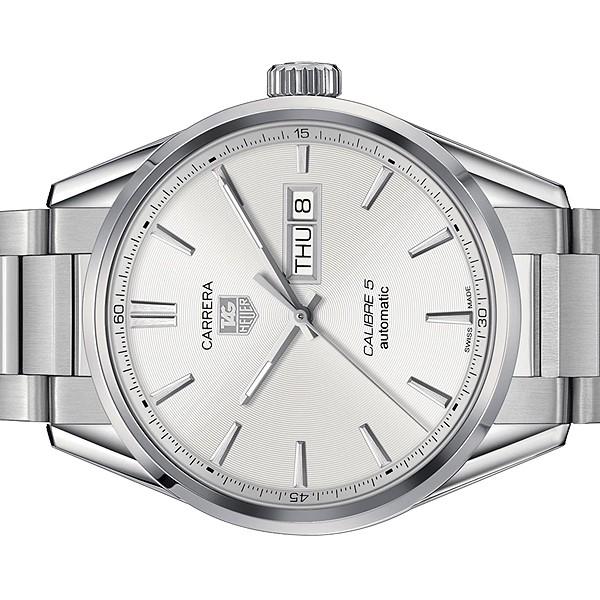  Shop Authentic Tag Heuer Carrera Calibre 5 Automatic White Dial Silver Steel Strap Watch for Men - WAR201B.BA0723 - Luxxuri
