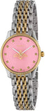  Shop Authentic Gucci G Timeless Quartz Pink Dial Two Tone Steel Strap Watch For Women - YA1265030 - Luxxuri