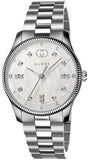  Shop Authentic Gucci G Timeless Diamonds White Dial Silver Steel Strap Watch for Women - YA1265064 - Luxxuri