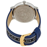  Shop Authentic Versace  V-Circle Black Dial Blue Leather Strap Watch for Men - VEBQ01419 - Luxxuri