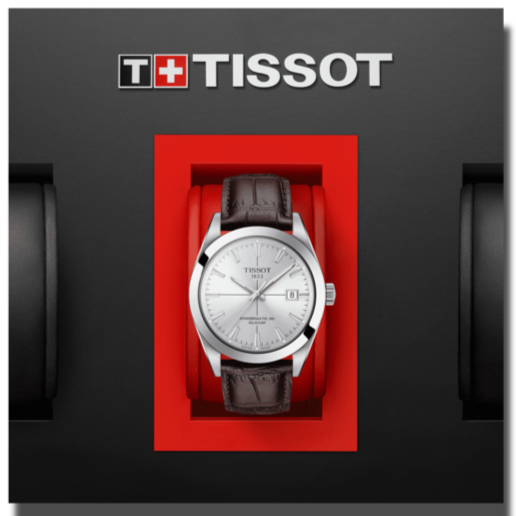  Shop Authentic Tissot Gentleman Powermatic 80 Silicium Silver Dial Brown Leather Strap Watch For Men - T127.407.16.031.01 - Luxxuri