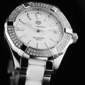  Shop Authentic Tag Heuer Aquaracer Diamonds White Dial Two Tone Steel Strap Watch for Women - WAY131F.BA0914 - Luxxuri