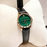 Shop Authentic Gucci Le Marche Des Merveilles Quartz Green Dial Black Leather Strap Watch For Women - YA126463 - Luxxuri