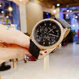  Shop Authentic Michael Kors Tibby Multifunction Black Dial Black Leather Strap Watch For Women - MK6968 - Luxxuri