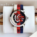  Shop Authentic Gucci G Timeless Quartz White Red Blue Dial Multicolored NATO Strap Watch For Men - YA1264059 - Luxxuri