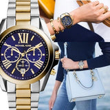  Shop Authentic Michael Kors Bradshaw Blue Dial Two Tone Steel Strap Watch for Women - MK5976 - Luxxuri