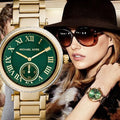  Shop Authentic Michael Kors Skylar Green Dial Gold Steel Strap Watch for Women - MK6065 - Luxxuri