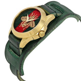  Shop Authentic Gucci G Timeless Red Green Dial Green Leather Strap Watch For Women - YA126545 - Luxxuri