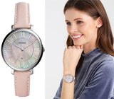  Shop Authentic Fossil Jacqueline Blush Mother of Pearl Dial Pink Leather Strap Watch for Women - ES4151 - Luxxuri