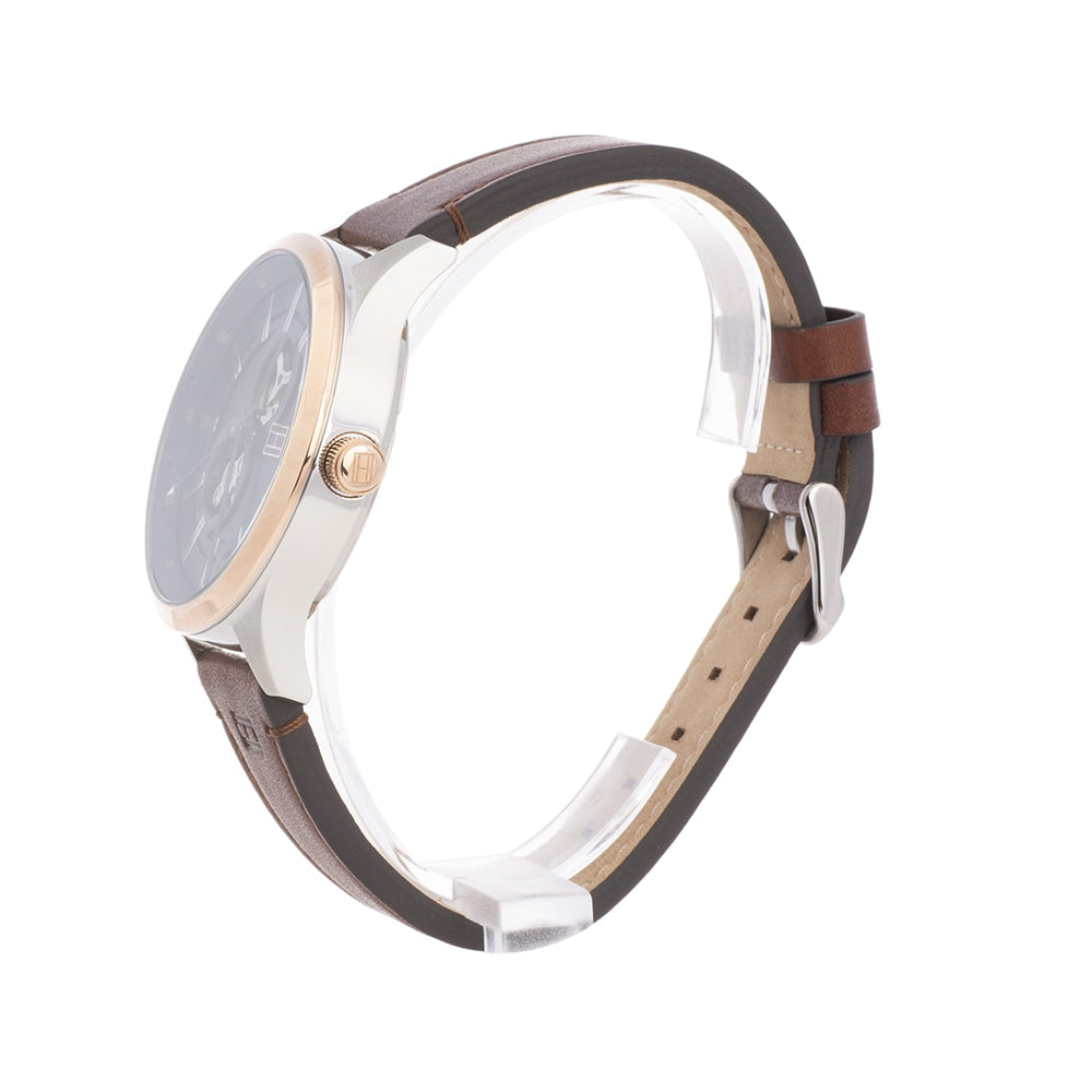  Shop Authentic Tommy Hilfiger Spencer Blue Dial Brown Leather Strap Watch for Men - 1791642 - Luxxuri