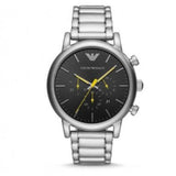  Shop Authentic Emporio Armani Luigi Chronograph Black Dial Silver Steel Strap Watch For Men - AR11324 - Luxxuri