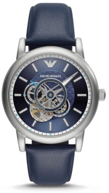  Shop Authentic Emporio Armani Luigi Chronograph Blue Dial Black Leather Strap Watch For Men - AR60011 - Luxxuri